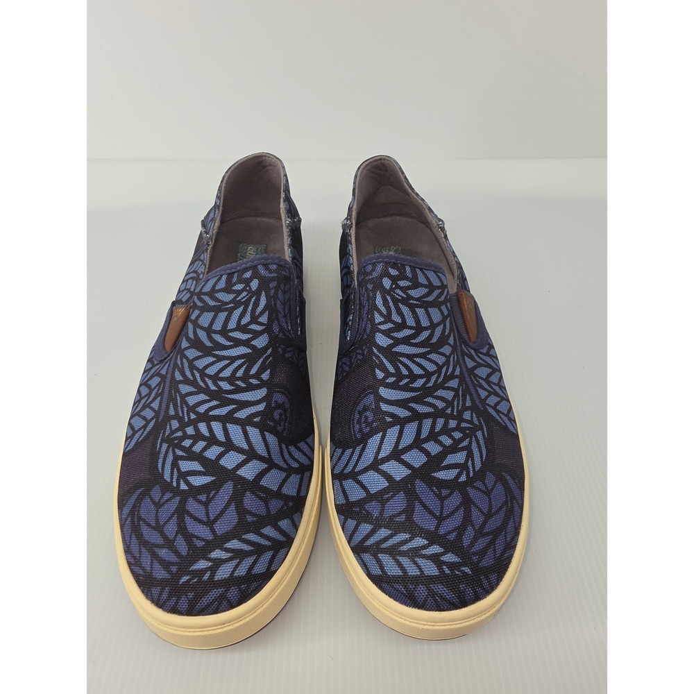 OluKai Nohea Mesh Pow Wow Hawaii Blue Leaf Slip On Shoes Mens 10